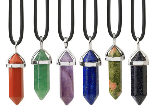 Natural Crystal Pendant Necklace –  Gemstone Healing Stone Necklace for Women - Spiritual Meditation Chakra Jewelry Gift