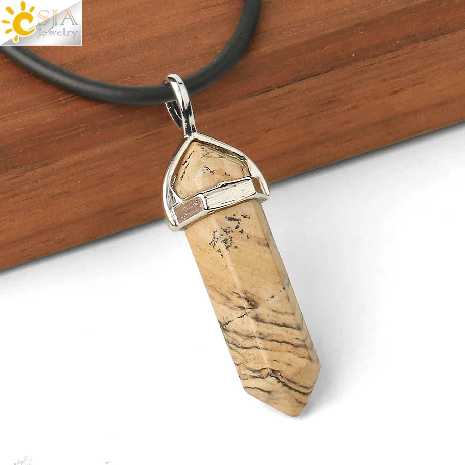 Natural Crystal Pendant Necklace –  Gemstone Healing Stone Necklace for Women - Spiritual Meditation Chakra Jewelry Gift