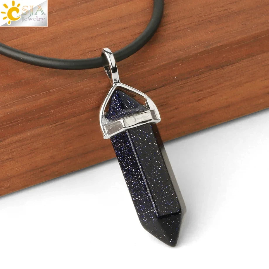 Natural Crystal Pendant Necklace –  Gemstone Healing Stone Necklace for Women - Spiritual Meditation Chakra Jewelry Gift