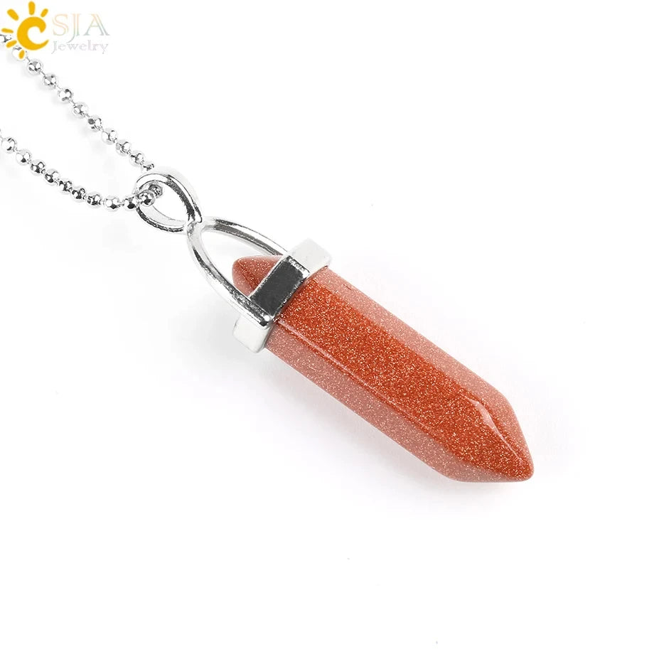 Natural Crystal Pendant Necklace –  Gemstone Healing Stone Necklace for Women - Spiritual Meditation Chakra Jewelry Gift