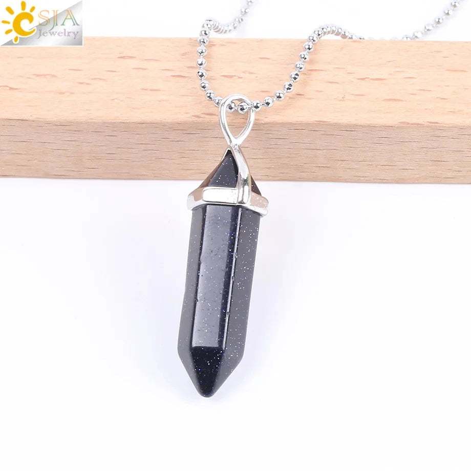 Natural Crystal Pendant Necklace –  Gemstone Healing Stone Necklace for Women - Spiritual Meditation Chakra Jewelry Gift