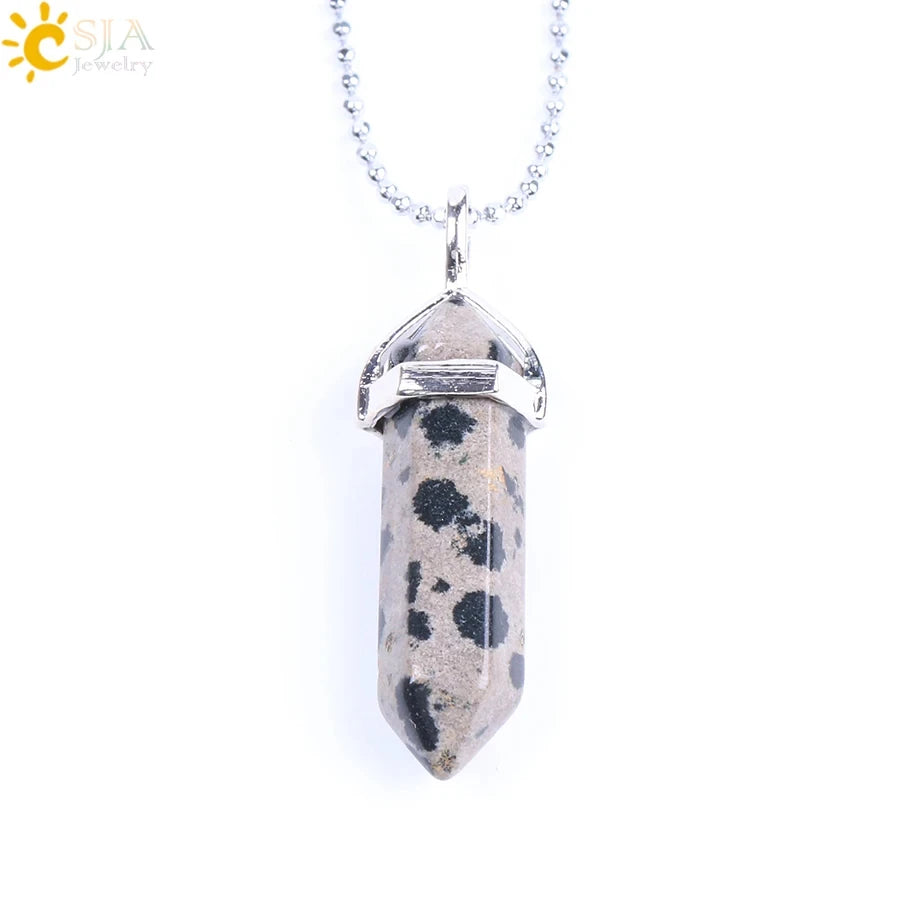 Natural Crystal Pendant Necklace –  Gemstone Healing Stone Necklace for Women - Spiritual Meditation Chakra Jewelry Gift