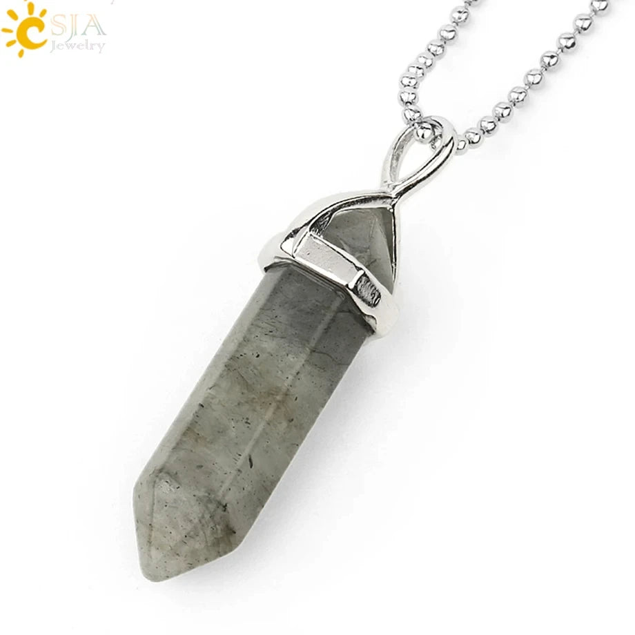 Natural Crystal Pendant Necklace –  Gemstone Healing Stone Necklace for Women - Spiritual Meditation Chakra Jewelry Gift