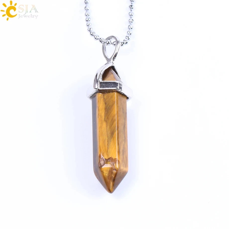 Natural Crystal Pendant Necklace –  Gemstone Healing Stone Necklace for Women - Spiritual Meditation Chakra Jewelry Gift