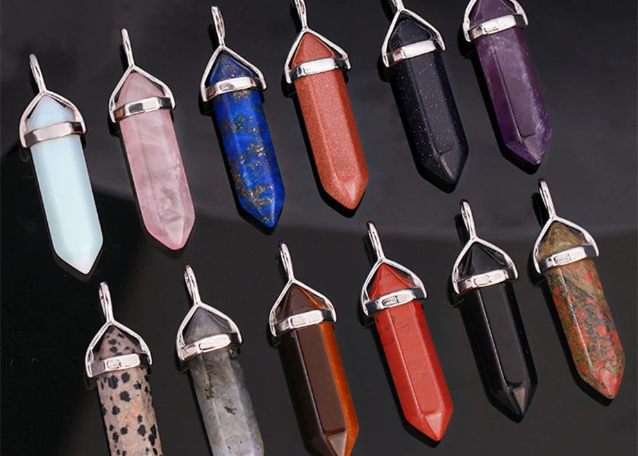 Natural Crystal Pendant Necklace –  Gemstone Healing Stone Necklace for Women - Spiritual Meditation Chakra Jewelry Gift
