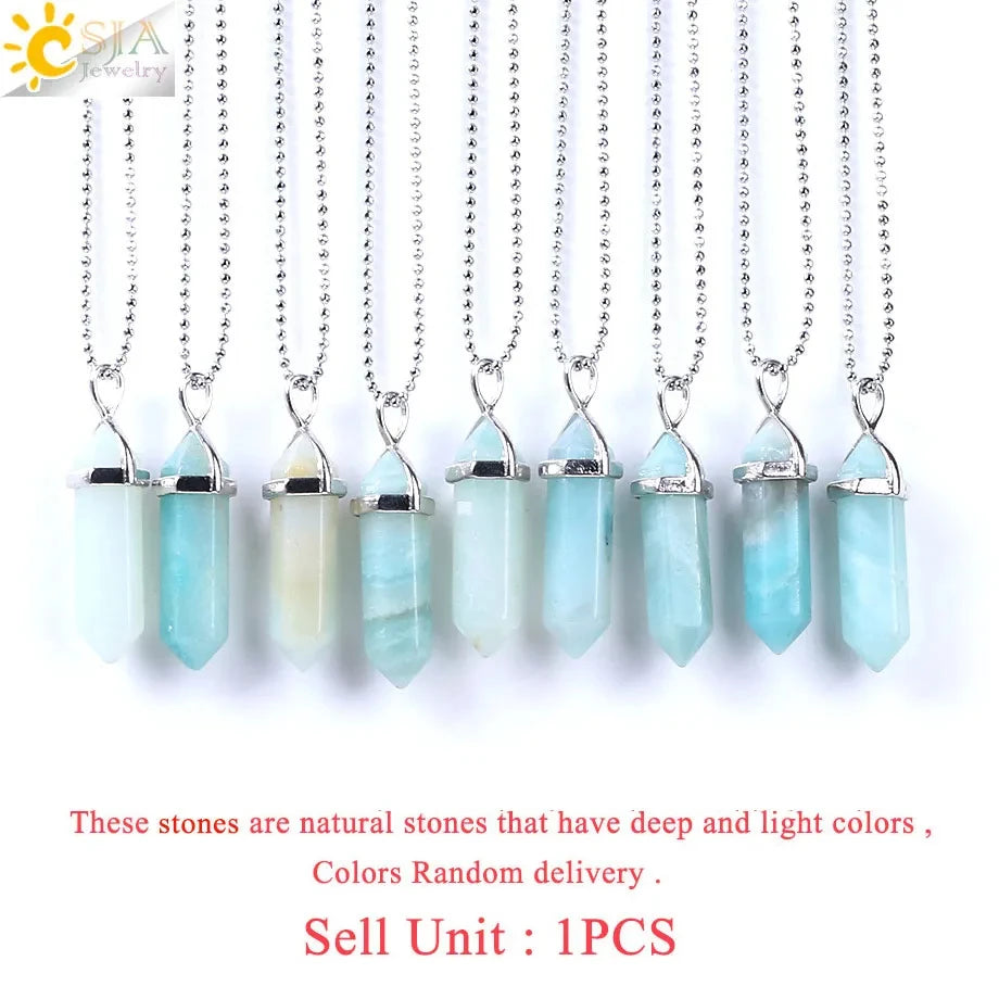 Natural Crystal Pendant Necklace –  Gemstone Healing Stone Necklace for Women - Spiritual Meditation Chakra Jewelry Gift