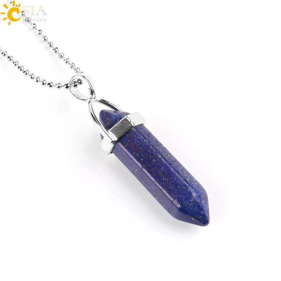 Natural Crystal Pendant Necklace –  Gemstone Healing Stone Necklace for Women - Spiritual Meditation Chakra Jewelry Gift