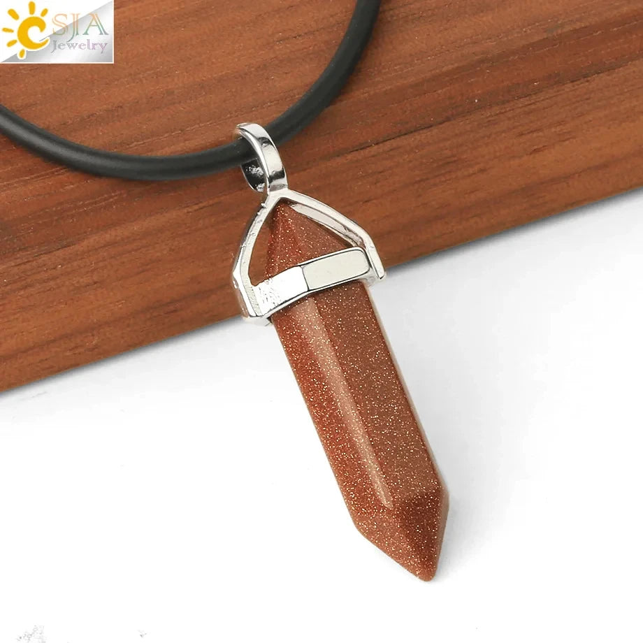 Natural Crystal Pendant Necklace –  Gemstone Healing Stone Necklace for Women - Spiritual Meditation Chakra Jewelry Gift