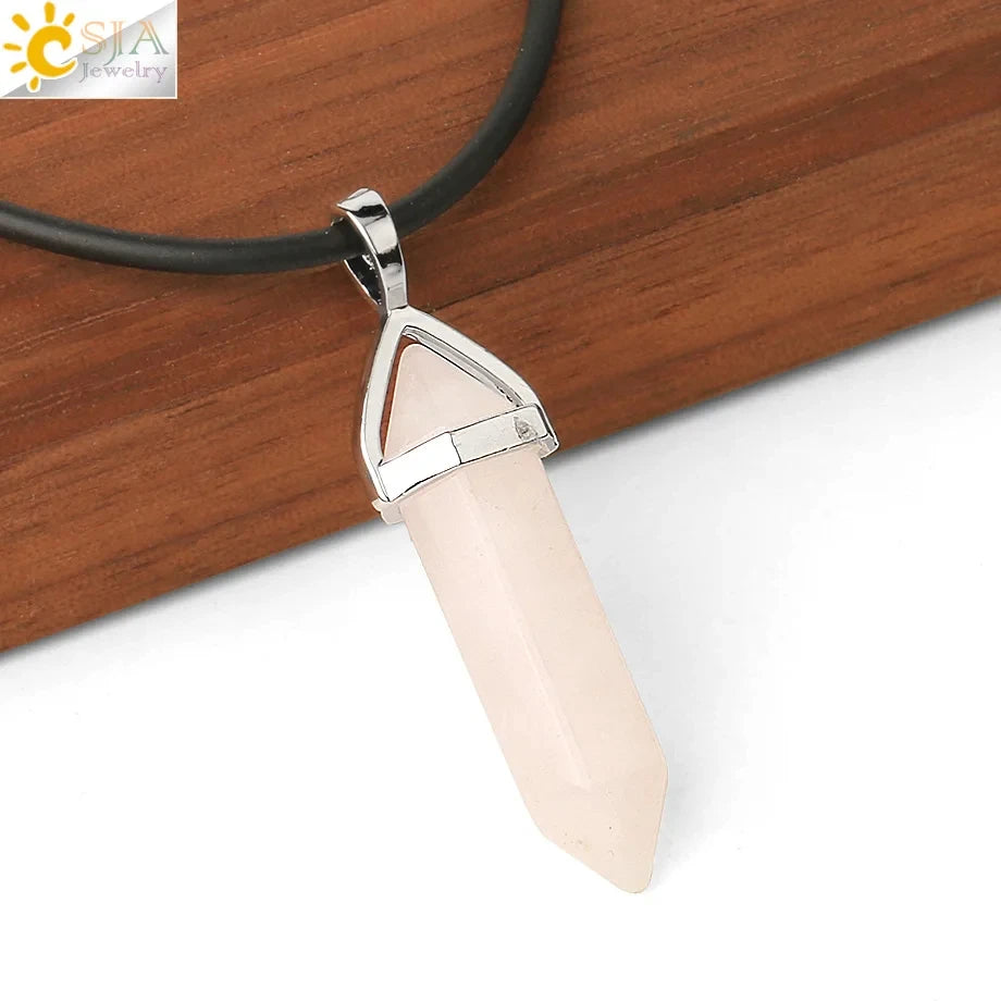 Natural Crystal Pendant Necklace –  Gemstone Healing Stone Necklace for Women - Spiritual Meditation Chakra Jewelry Gift