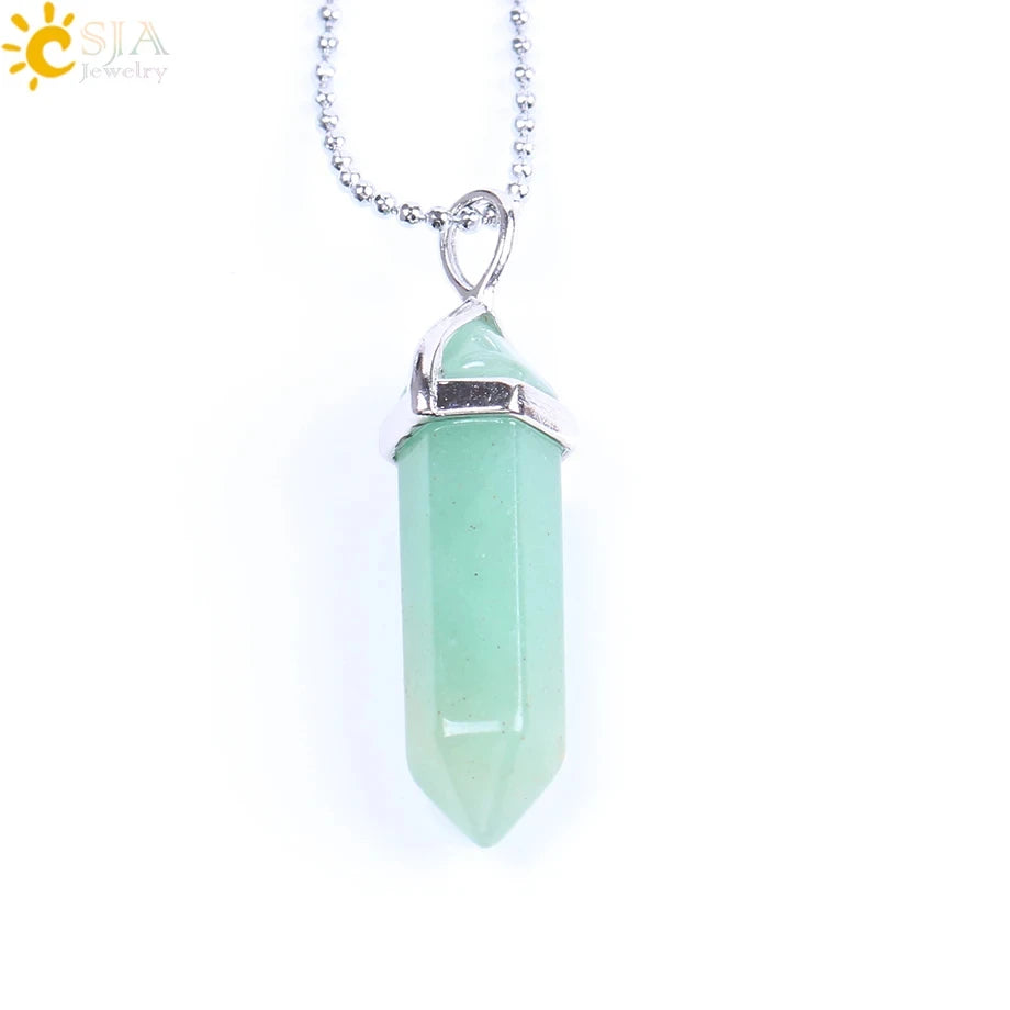 Natural Crystal Pendant Necklace –  Gemstone Healing Stone Necklace for Women - Spiritual Meditation Chakra Jewelry Gift