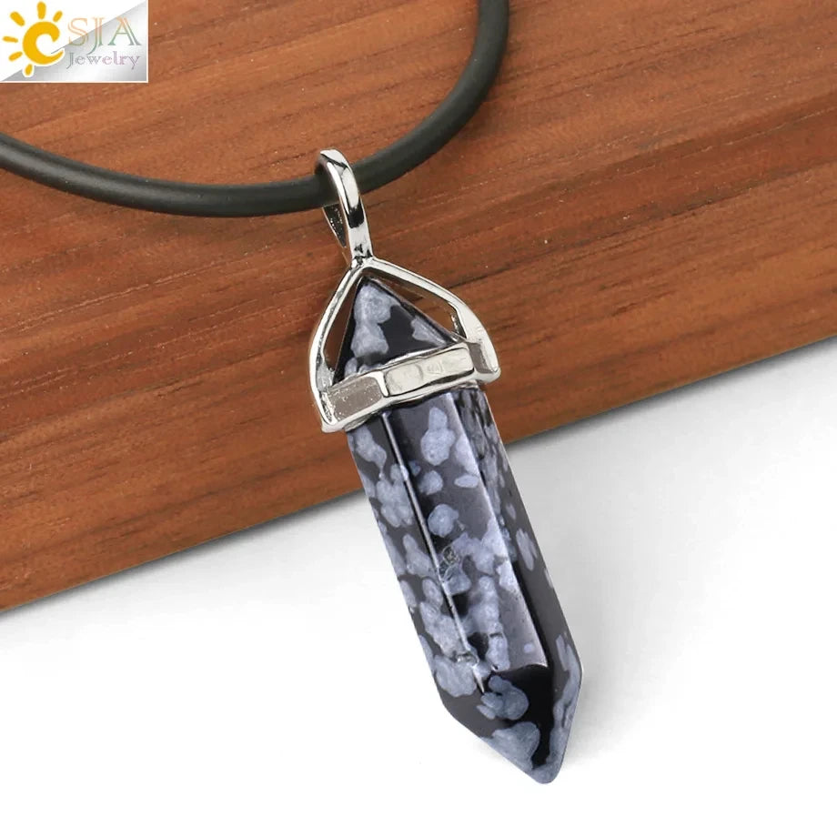 Natural Crystal Pendant Necklace –  Gemstone Healing Stone Necklace for Women - Spiritual Meditation Chakra Jewelry Gift