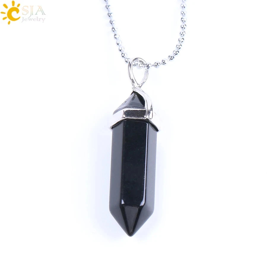 Natural Crystal Pendant Necklace –  Gemstone Healing Stone Necklace for Women - Spiritual Meditation Chakra Jewelry Gift