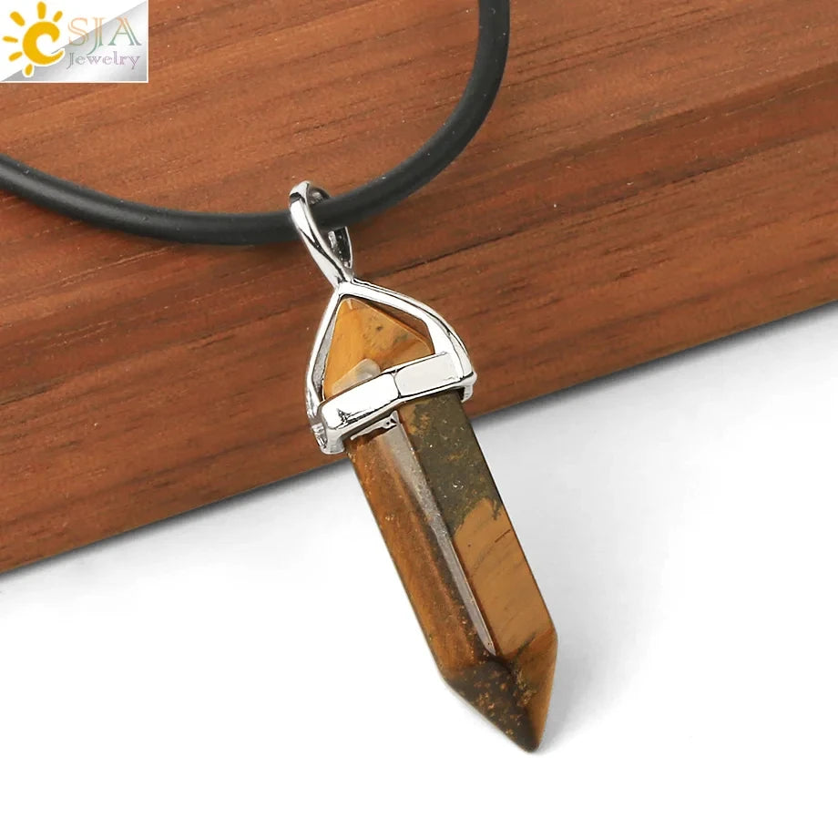Natural Crystal Pendant Necklace –  Gemstone Healing Stone Necklace for Women - Spiritual Meditation Chakra Jewelry Gift