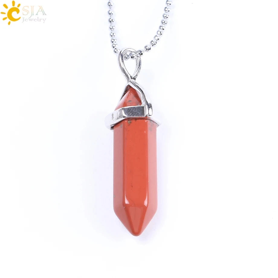 Natural Crystal Pendant Necklace –  Gemstone Healing Stone Necklace for Women - Spiritual Meditation Chakra Jewelry Gift