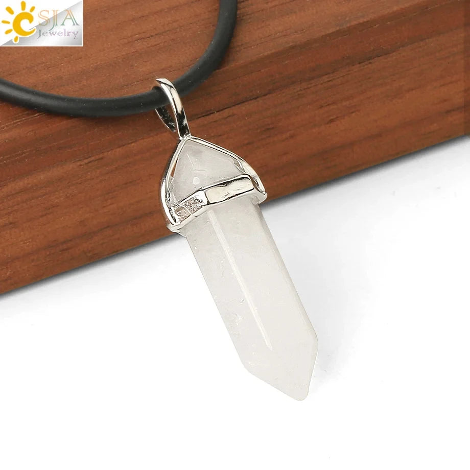 Natural Crystal Pendant Necklace –  Gemstone Healing Stone Necklace for Women - Spiritual Meditation Chakra Jewelry Gift